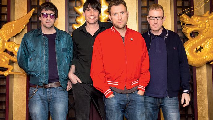 Blur model 2015:  zleva Graham Coxon, Alex James, Damon Albarn, Dave Rowntree