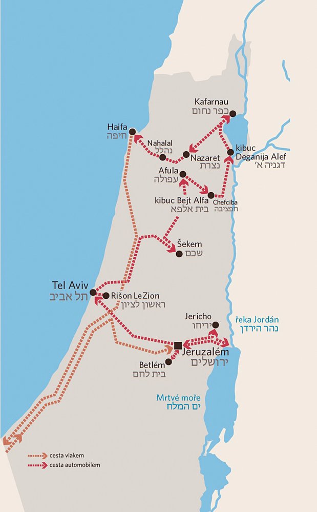 Mapa Masarykovy cesty z roku 1927