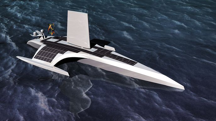 Trimaran Mayflower 400, prošpikovaný nejmodernějšími technologiemi, se obejde bez posádky