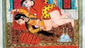 Ilustrace z indické erotické knihy Potěšení ženy; konec 18. století.