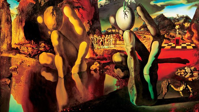 SALVADOR DALÍ si s jakýmikoli barvami hrál bez zábran. Zde je jeho dílo z roku 1937 METAMORFÓZY NARCISE.