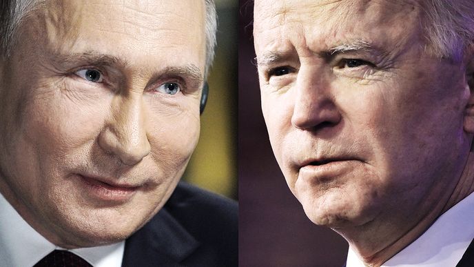 Vladimir Putin a Joe Biden