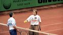 Jan Kodeš a Martina Navrátilová na tenisovém kurtu CTD Štvanice
