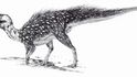 Tak nějak mohl vypadat původce otisku druhé stopy z lomu od Červeného Kostelce. Nejspíš šlo o vývojově primitivního ptakopánvého dinosaura menších rozměrů.