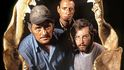 Hlavní hvězdy Čelistí: Richard Dreyfuss sehrál biologa Hoopera, Roy Scheider policajta Brodyho a Robert Shaw drsného lovce Quinta