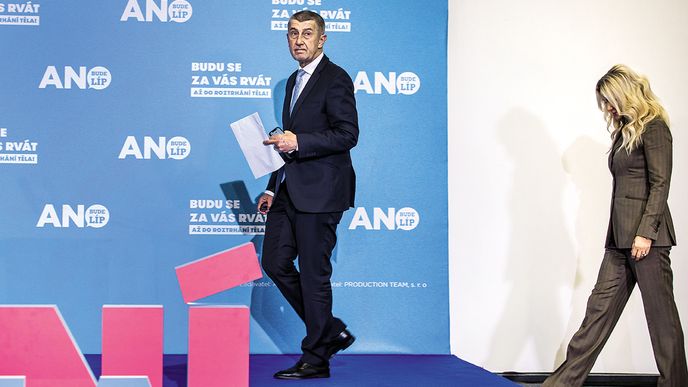 Dva povolební stíny: Andrej Babiš, který nečekaně nevyhrál, a jeho manželka Monika