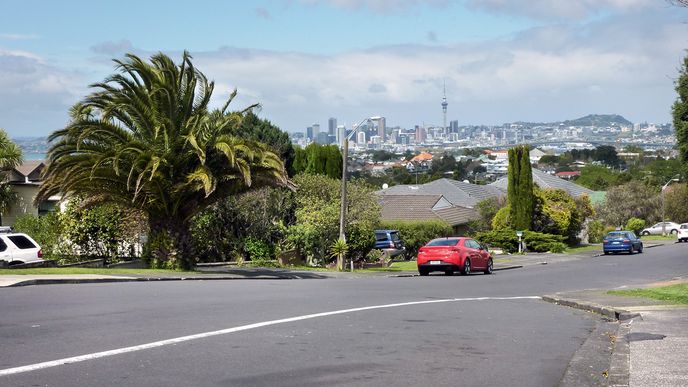 Pohled na Auckland  z předměstí Birkenhead