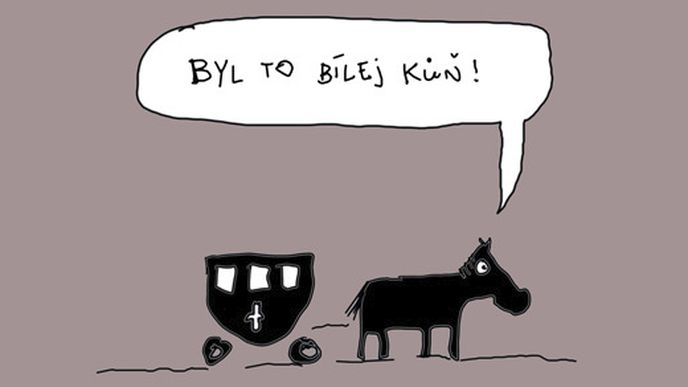 Bílý kůň - ilustrační kresba