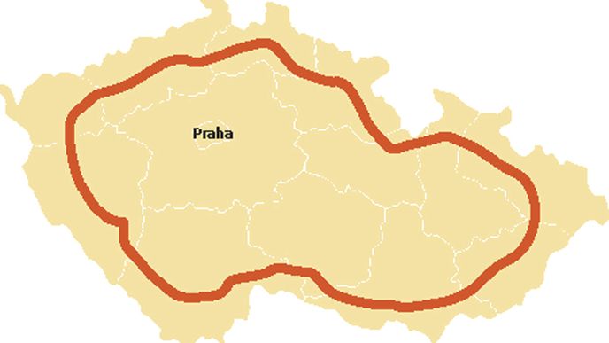 Nové, tzv. konečné řešení pražského silničního obchvatu, vzor 2017