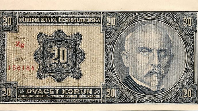 Dvacetikoruna Aloise Rašína. První bankovka vydaná Národní bankou Československa v roce 1926