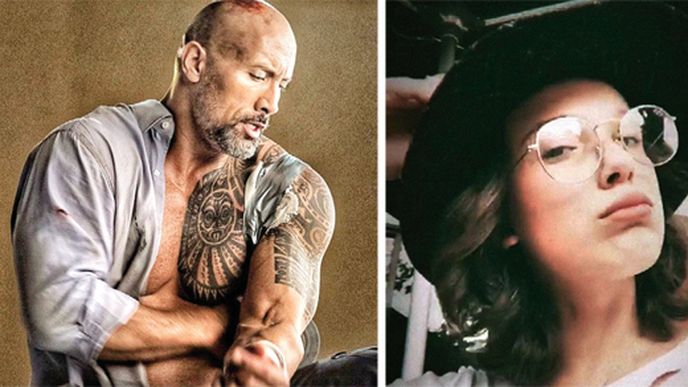 Absolutní hvězdy internetu: Dwayne Johnson, alias The Rock, a Millie Bobby Brownová ze seriálu Stranger Things