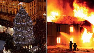 Vánoční strom způsobil požár Prahy