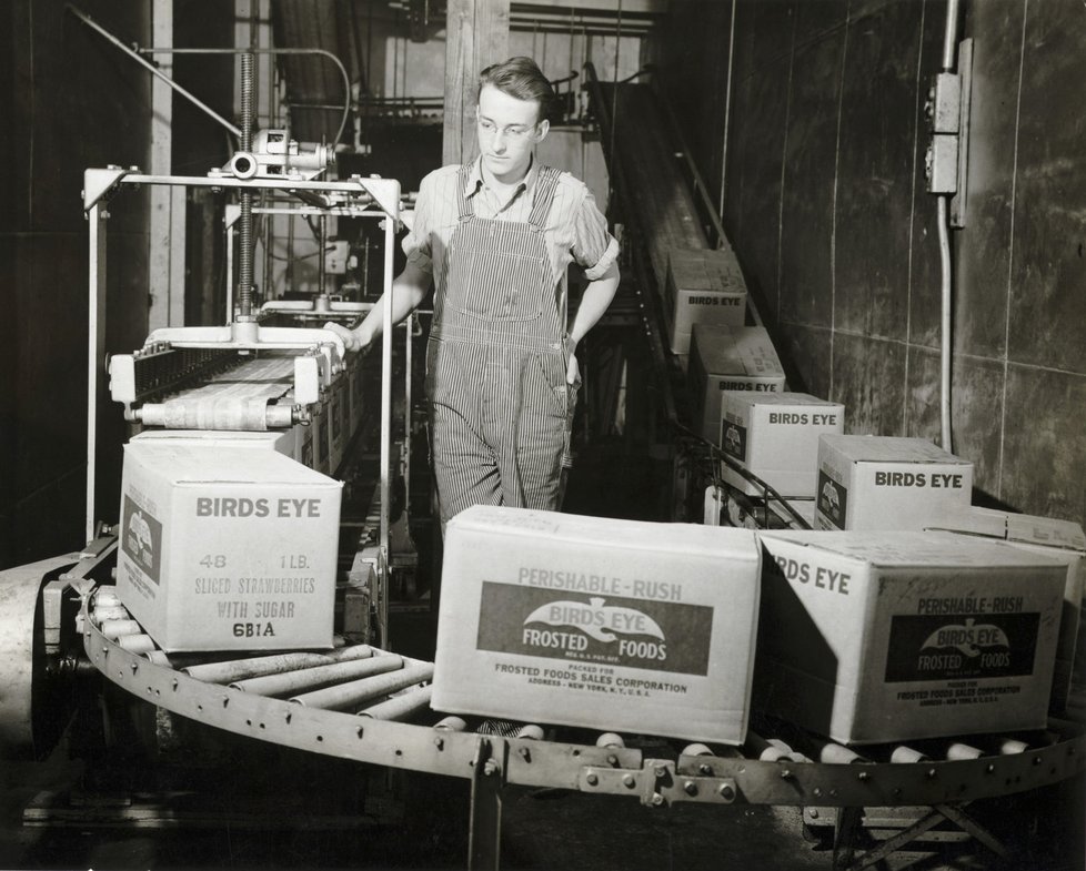 První rybí prsty vyrobila Birdseyeova továrna v Británii.