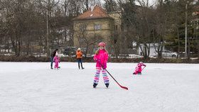 Zamrzlé rybníky v Praze.