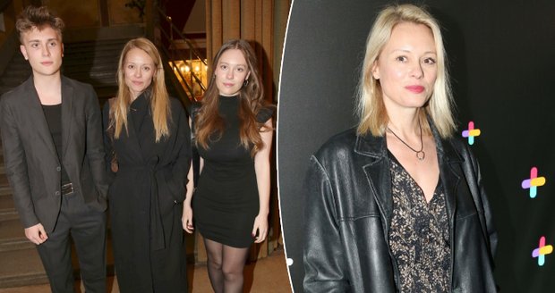 Linda Rybová se synem Františkem a dcerou Rozálií