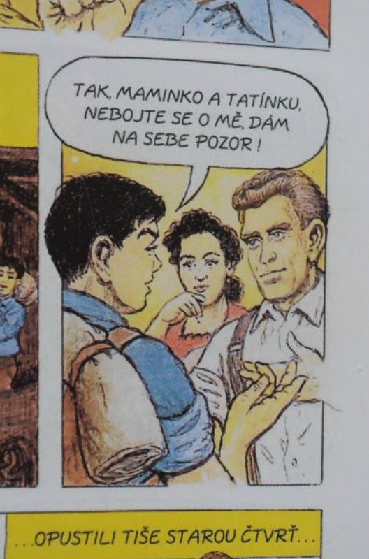 Ve svých komiksech Milan zvěčnil sebe i své rodiče. Obrázek je z knihy Hoši od Bobří řeky, kterou překreslil do komiksu.