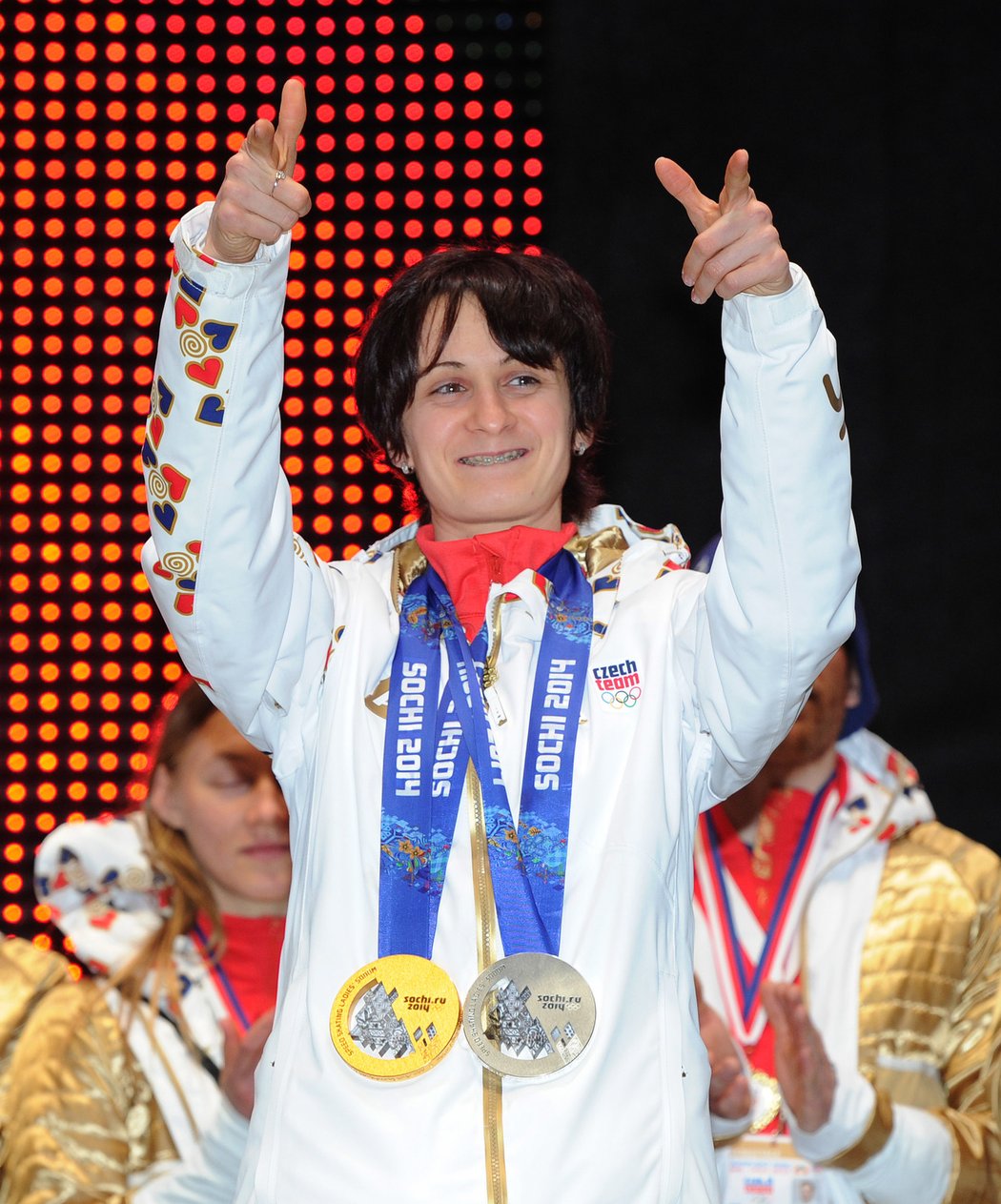 2014. Přivítání Martiny Sáblíkové po návratu z olympiády v Soči v Praze na Letné.