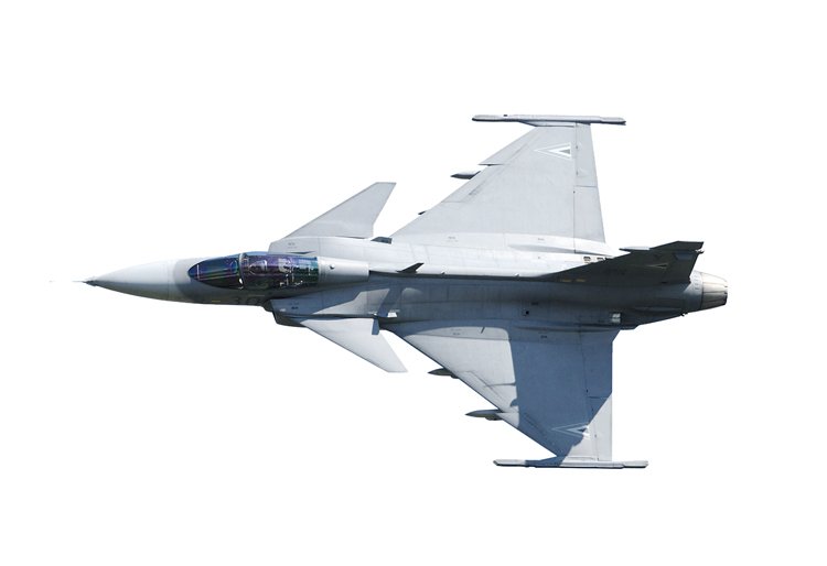 Saab JAS-39 Gripen: Křídlu ve tvaru trojúhelníku se říká delta. Využívá ho většina nadzvukových letadel