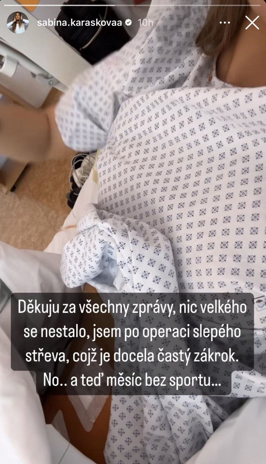 Sabina Karásková musela na operaci