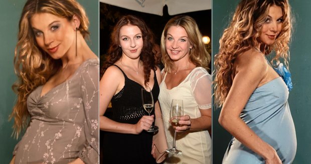 Sabina Laurinová v době, kdy nosila pod srdcem dnes dospělou dceru Valentýnu.