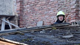 Úklid následků díla zkázy v Rohozné na Jihlavsku, škody tu napáchal orkán Sabine (11. 2. 2020)