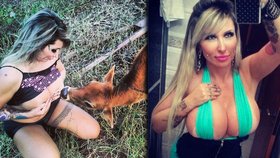 Modelka Sabrina Boing Boing (28) se snažila kojit telata, ta ale neměla zájem