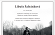 Rodina Libuše Šafránkové zveřejnila smuteční oznámení Rodina Libuše Šafránkové zveřejnila smuteční oznámení
