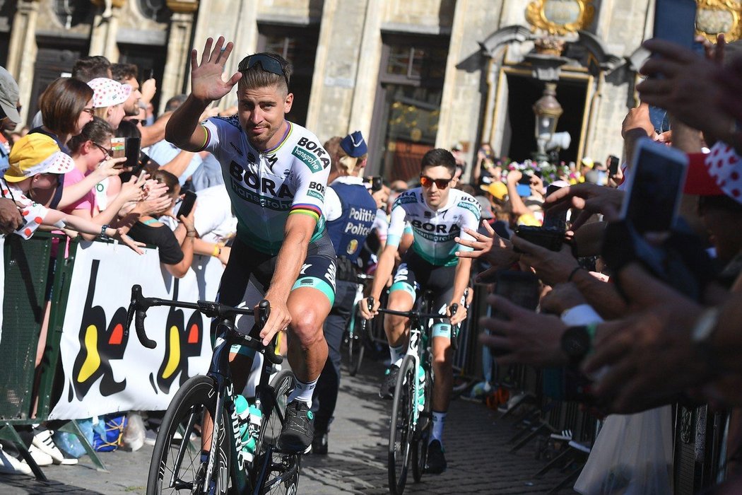 Peter Sagan při úvodním ceremoniálu před Tour de France 2019