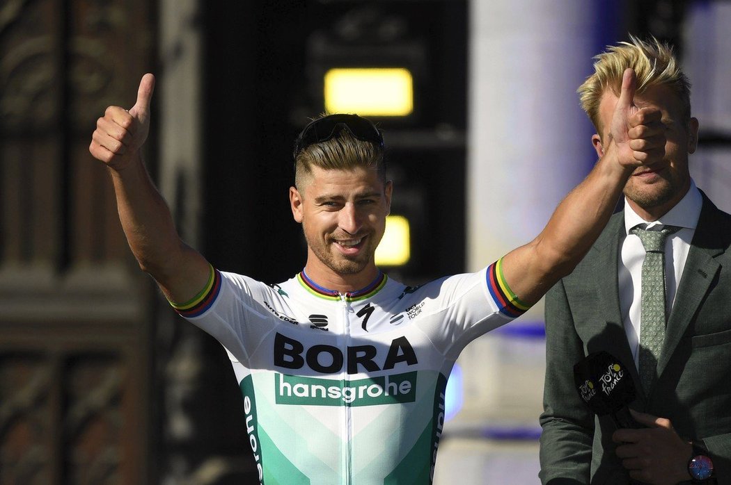 Peter Sagan při úvodním ceremoniálu před Tour de France 2019