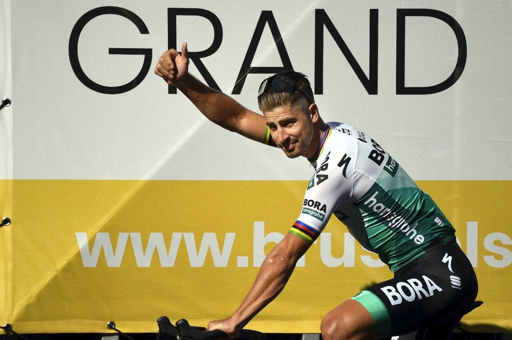 Peter Sagan při úvodním ceremoniálu před Tour de France 2019