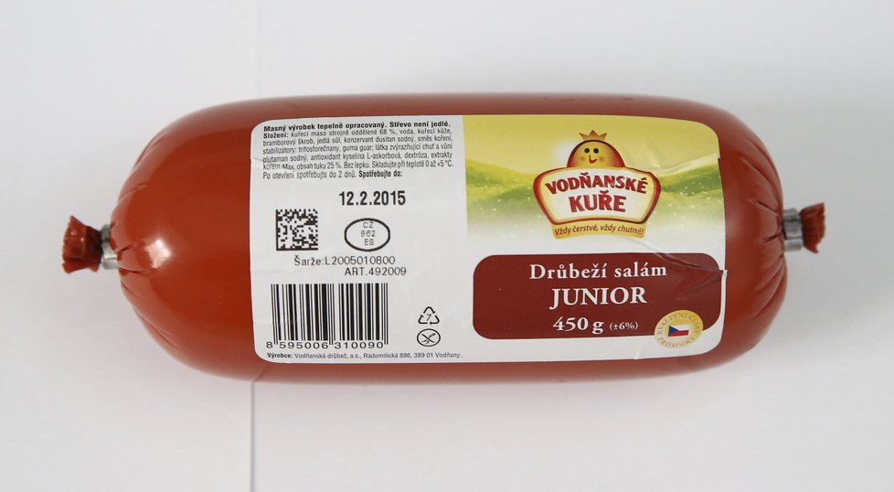 Vodňanské kuře Drůbeží salám Junior