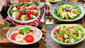 Saláty jsou zdravé, rychlé a dobré v teplých dnech.