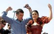 Mexická herečka Salma Hayek a španělský herec Antonio Banderas představili před začátkem 64. filmového festivalu v Cannes nejnovější film Kocour v botách.