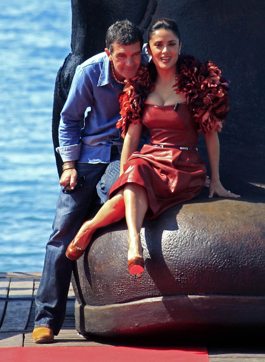 Mexická herečka Salma Hayek a španělský herec Antonio Banderas představili před začátkem 64. filmového festivalu v Cannes nejnovější film Kocour v botách.