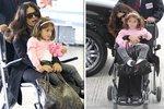 Herečka Salma Hayek se nechala na letiště odvézt na vozíku
