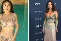 Stylová Salma Hayeková: Sexy oslava 77. výročí... čeho?