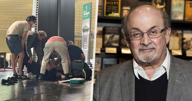 Pobodaný spisovatel Salman Rushdie je na dýchacím přístroji, hrozí mu ztráta oka