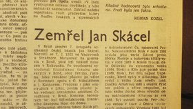 Když zemřel slavný český básník Jan Skácel, noviny na něho vzpomínaly jen v dobrém.