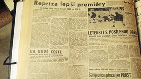 Když se ještě Zlín jmenoval Gottwaldov a brankářská dráha Dominika Haška (49) se teprve rozjížděla, hráli Češi proti Sovětům přátelský zápas. Co naplat, že jsme vyhráli 3:1. Podle redaktorů jsme tehdy „nepodali nijak oslnivý výkon“ a soupeř „udával většinu utkání tempo“, protože si nás jejich trenér „dokonale přečetl“. (Lidová demokracie)