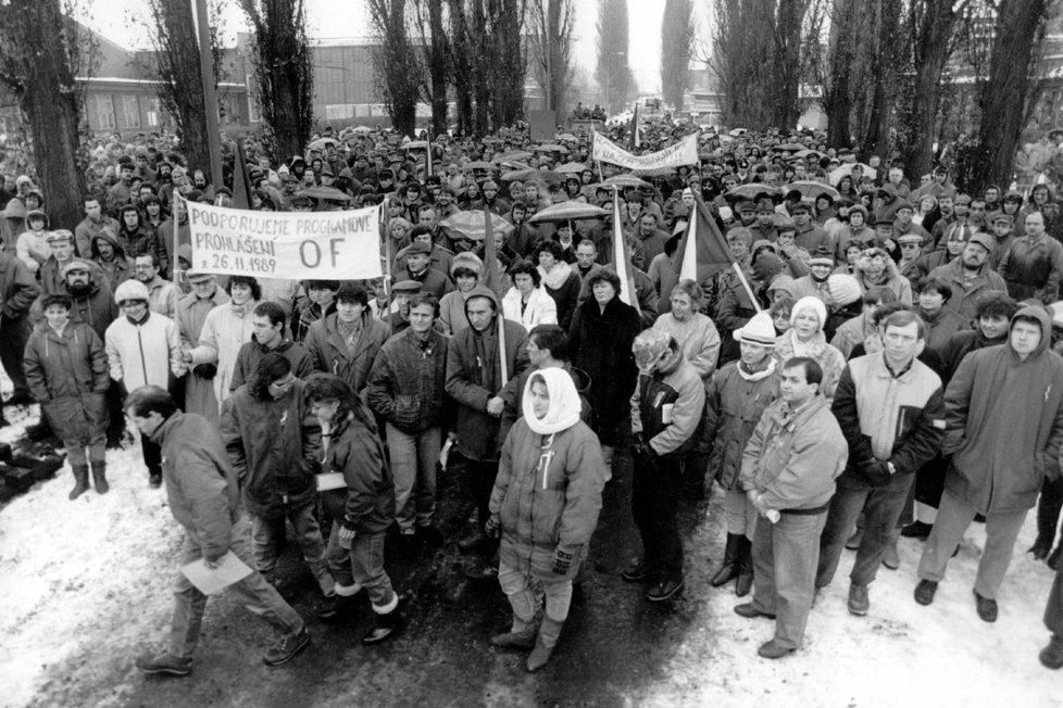 Demonstrace v Hradci Králové.