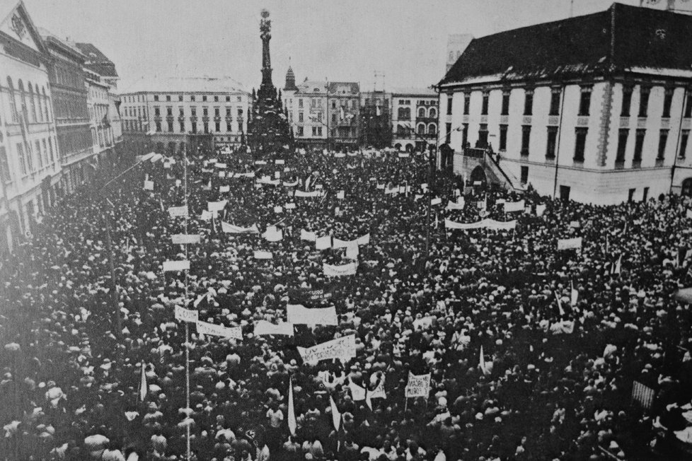 Demonstrace v Olomouci.