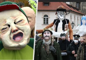Satirický karnevalový průvod Sametové posvícení prošel 17. listopadu 2021 v Prahou u příležitosti oslav Dne boje za svobodu a demokracii.