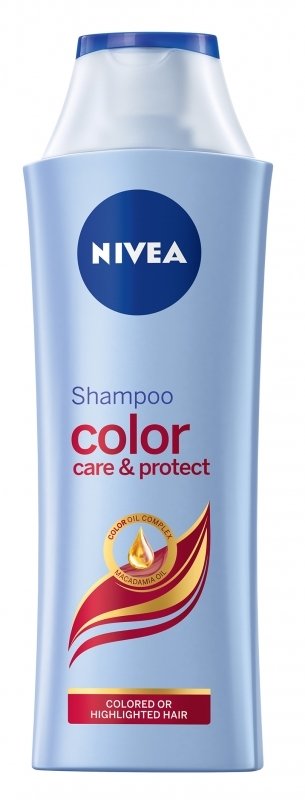Nivea, šampon pro zářivou barvu, 75 Kč (200 ml), koupíte v síti drogerií