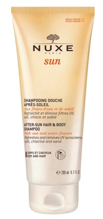 Šampon po opalování na vlasy a tělo Nuxe Sun, 240 Kč (200 ml), koupíte v síti lékáren