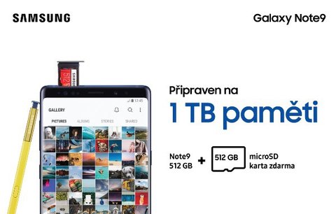 Ušetřete 6990 Kč! Samsung ke Galaxy Note9 dává zdarma 512GB microSD kartu