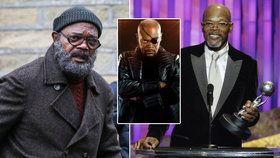 Samuel L. Jackson při natáčení seriálu Tajná invaze