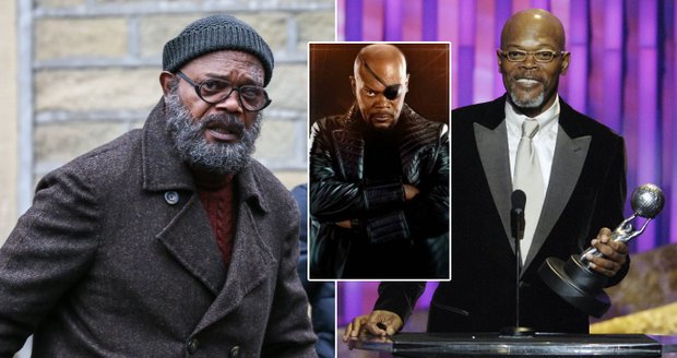 Samuel L. Jackson při natáčení seriálu Tajná invaze