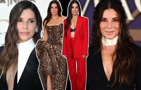Sandra Bullock je zpět v plné parádě. V 62 letech nosí leopardí šaty, hluboké výstřihy i sexy modely