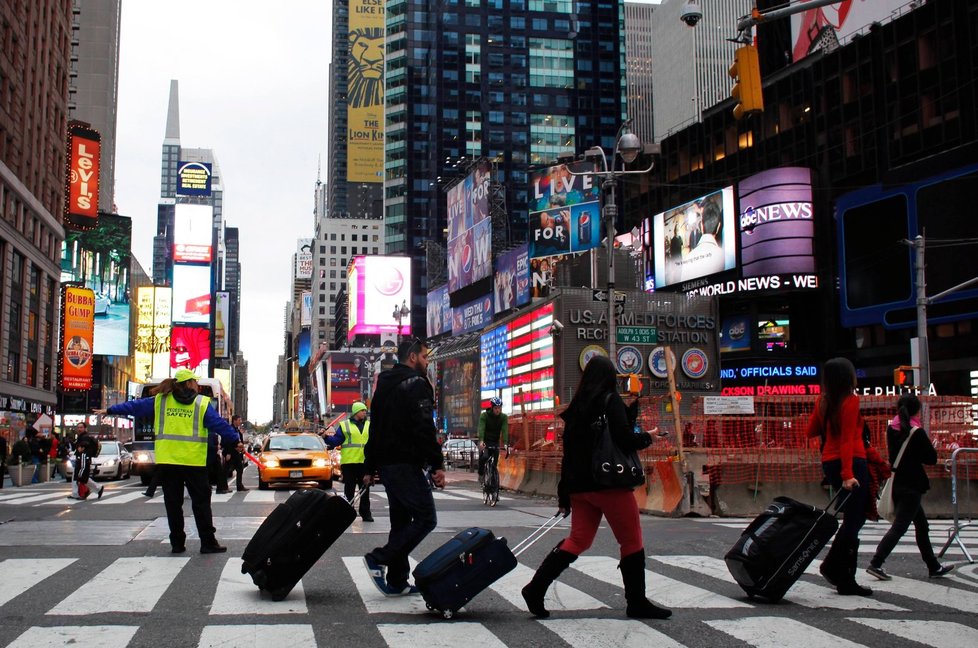 Evakuace před hurikánem Sandy v části New Yorku