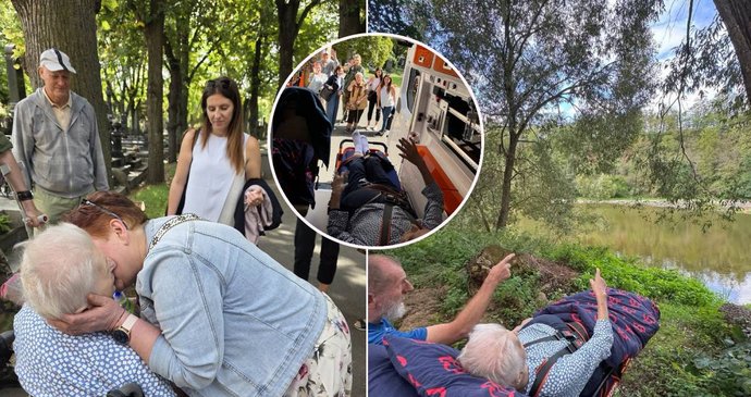 Sanitka splněných snů pomohla paní Hance s návštěvou rodiny na hřbitově